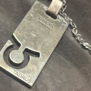 Gucci Silver Zodiac Pendant Necklace